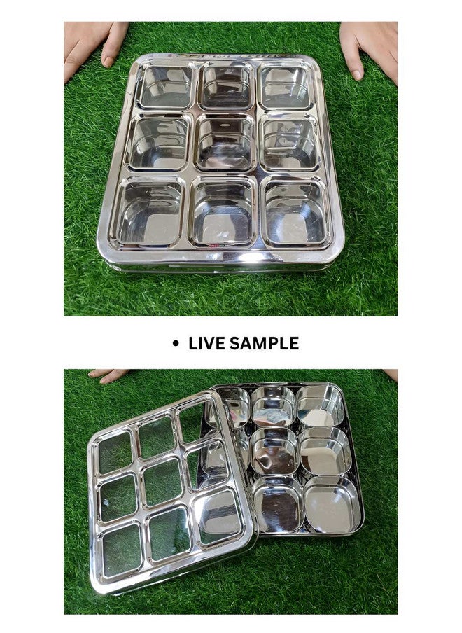 Nyra Kitchenware Stainless Steel 9 Compartment Dry Fruit Spice Box - Image 3